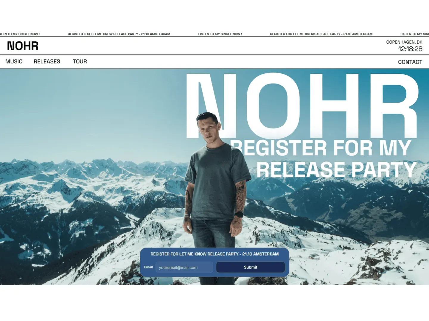 Nohr Music, site artiste immersif et identité digitale entertainment