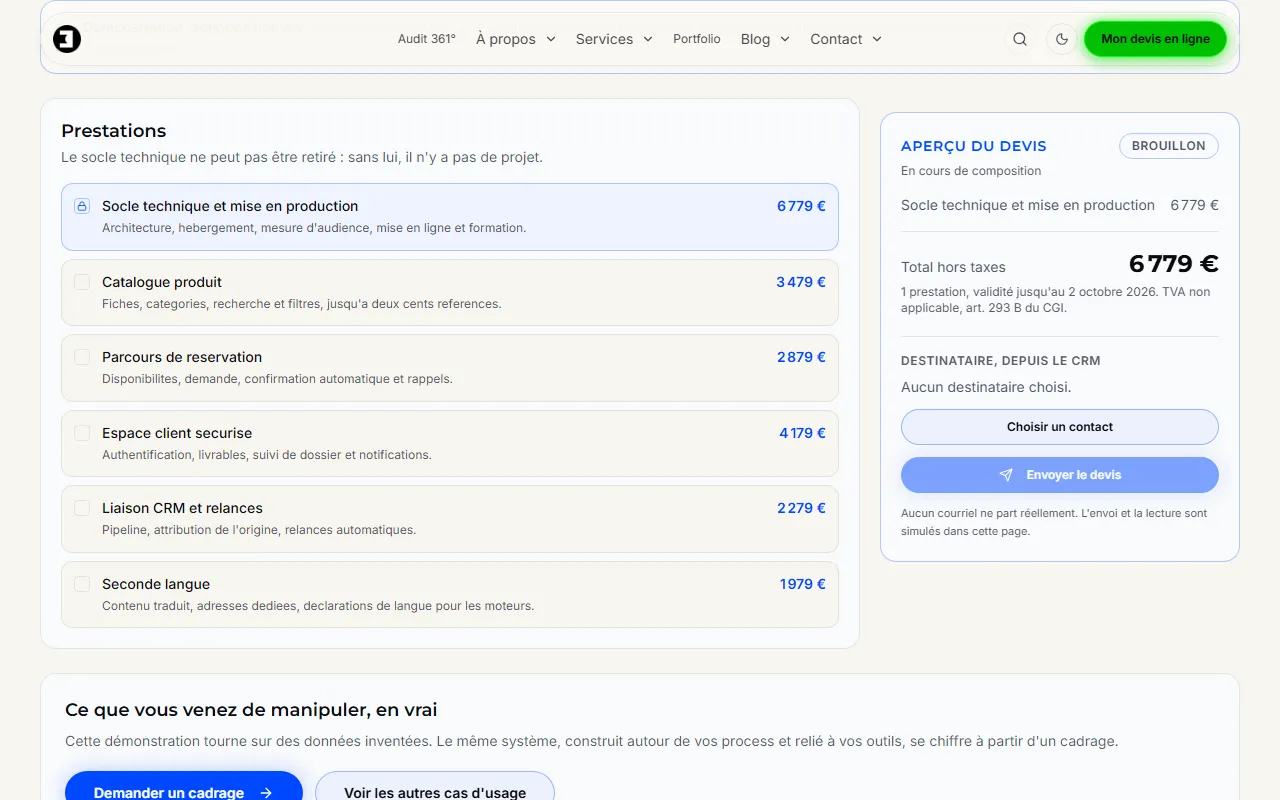 Aperçu du projet Generateur de devis