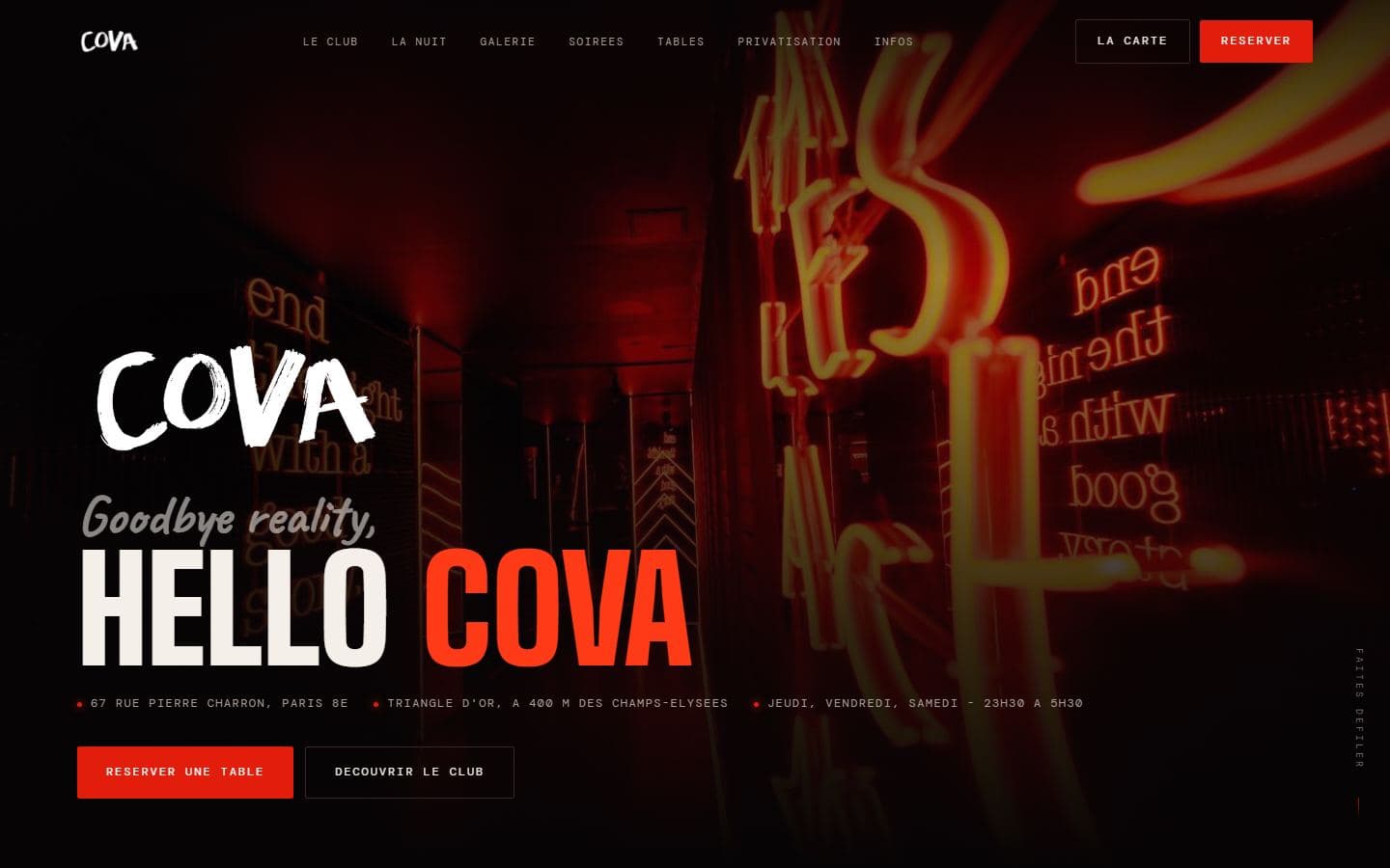 Aperçu du projet COVA Club Paris