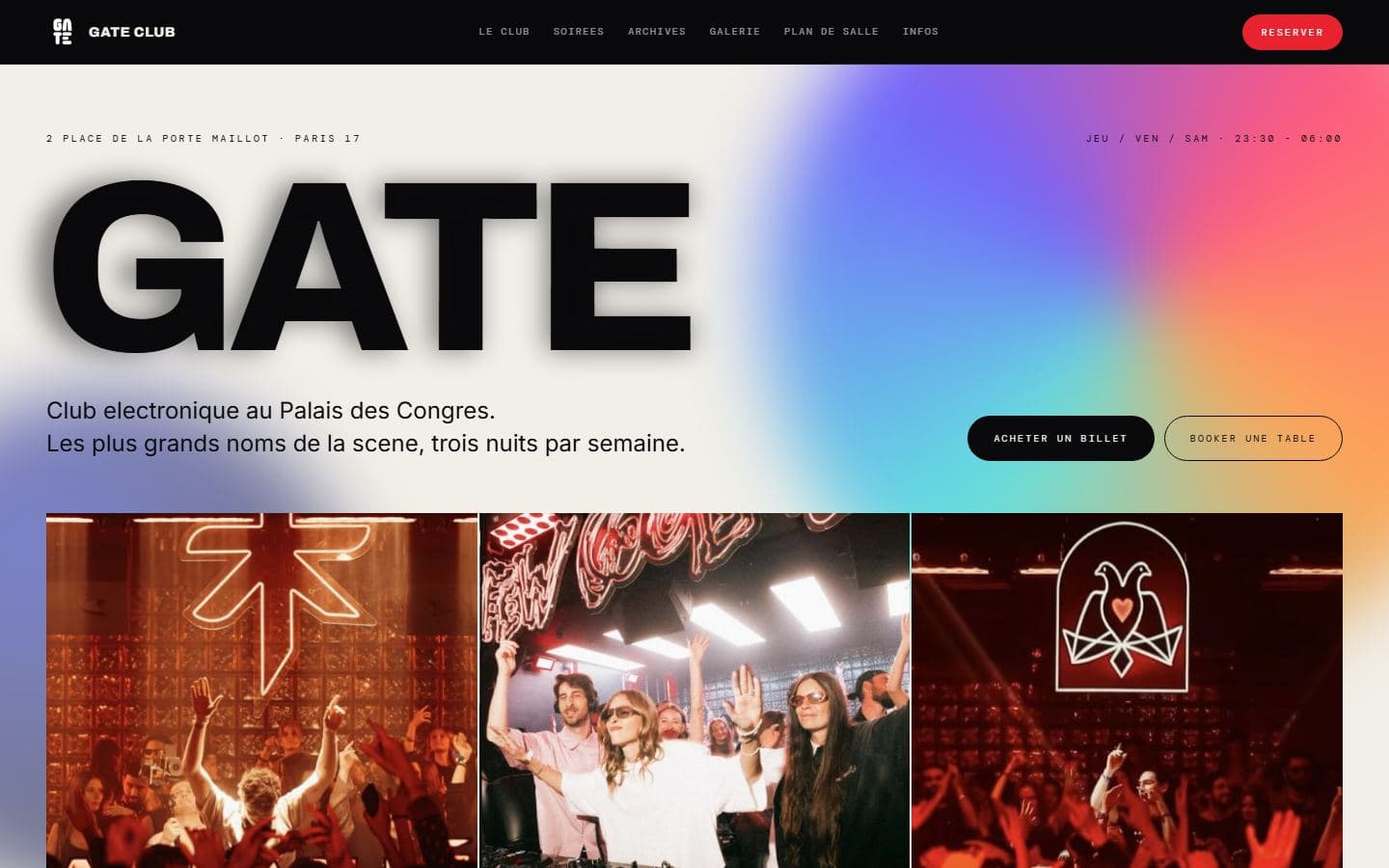 Aperçu du projet GATE Club Paris