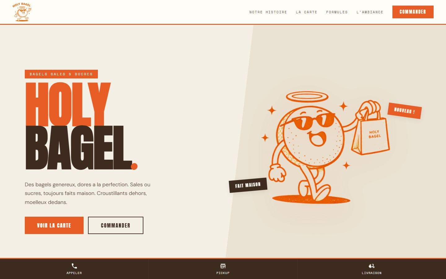 Aperçu du projet Holy Bagel