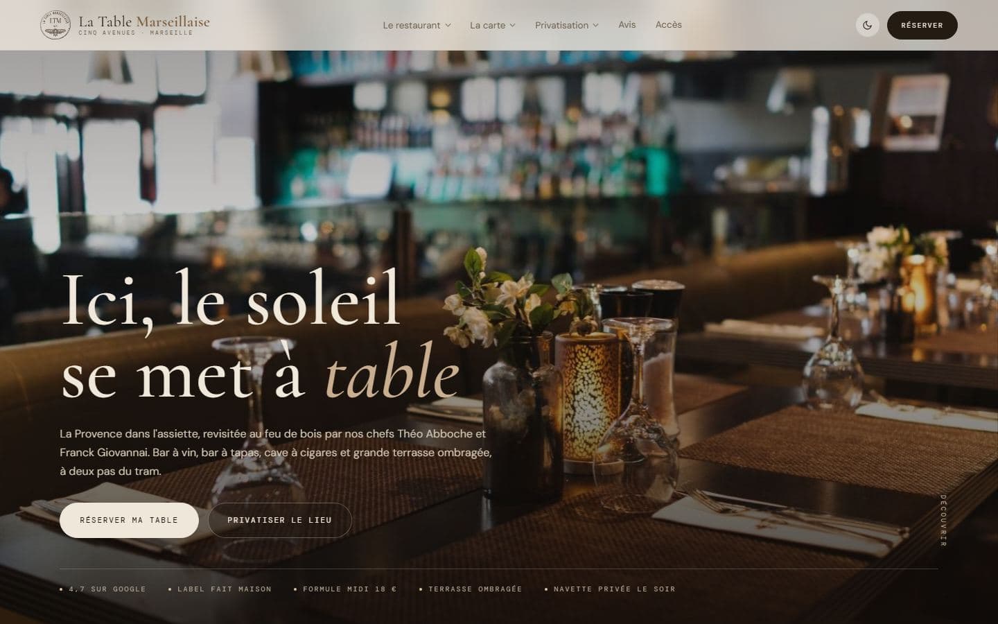 Aperçu du projet La Table Marseillaise