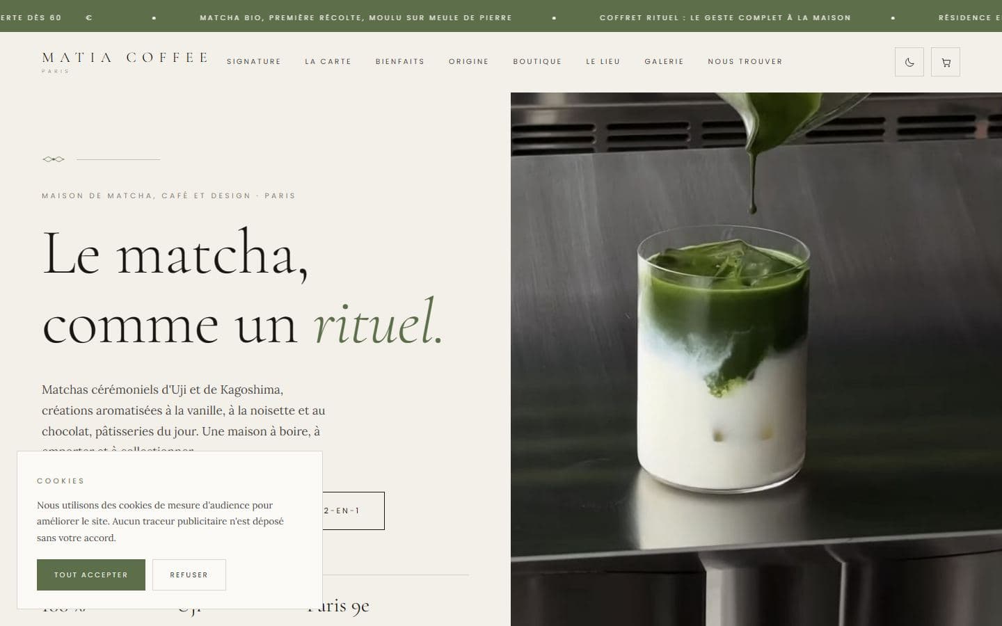 Aperçu du projet Matia Coffee Paris