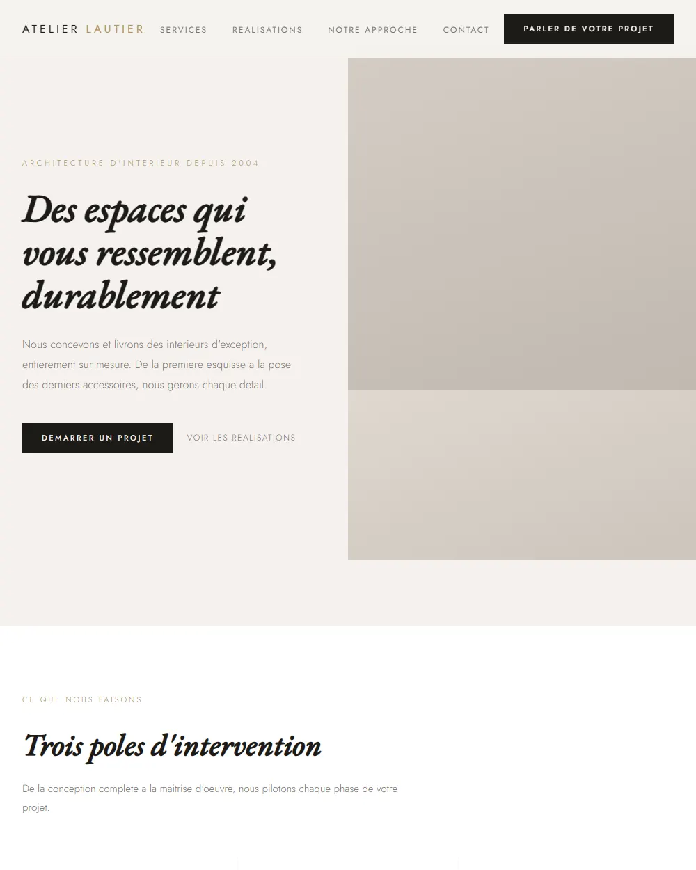 Capture complete du template Atelier Lautier
