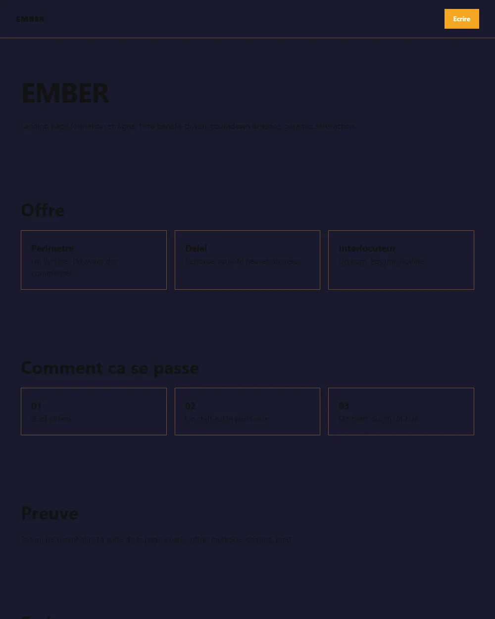 Capture complete du template EMBER