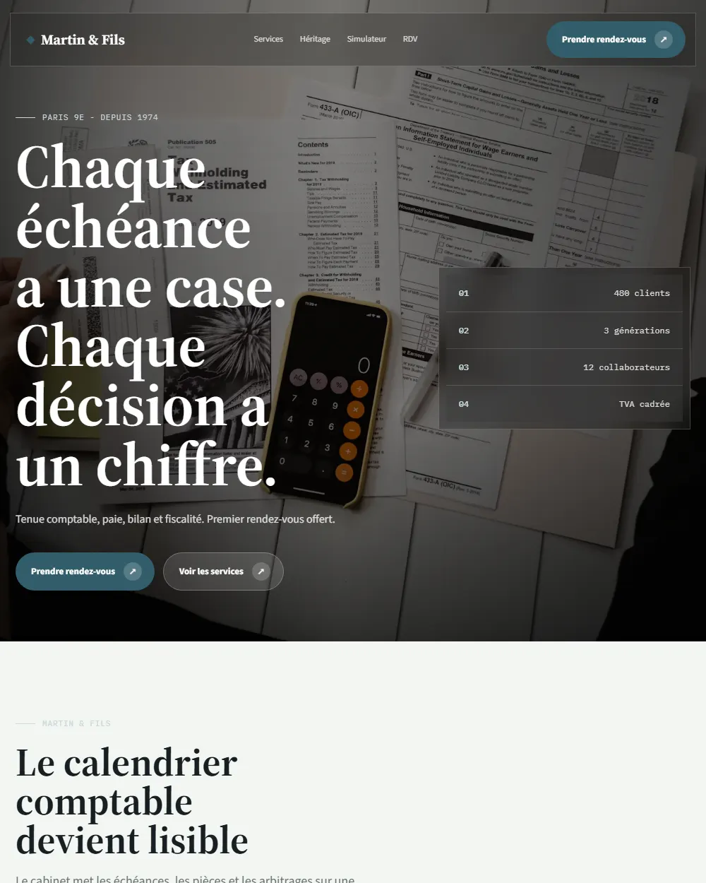 Capture complete du template Martin & Fils