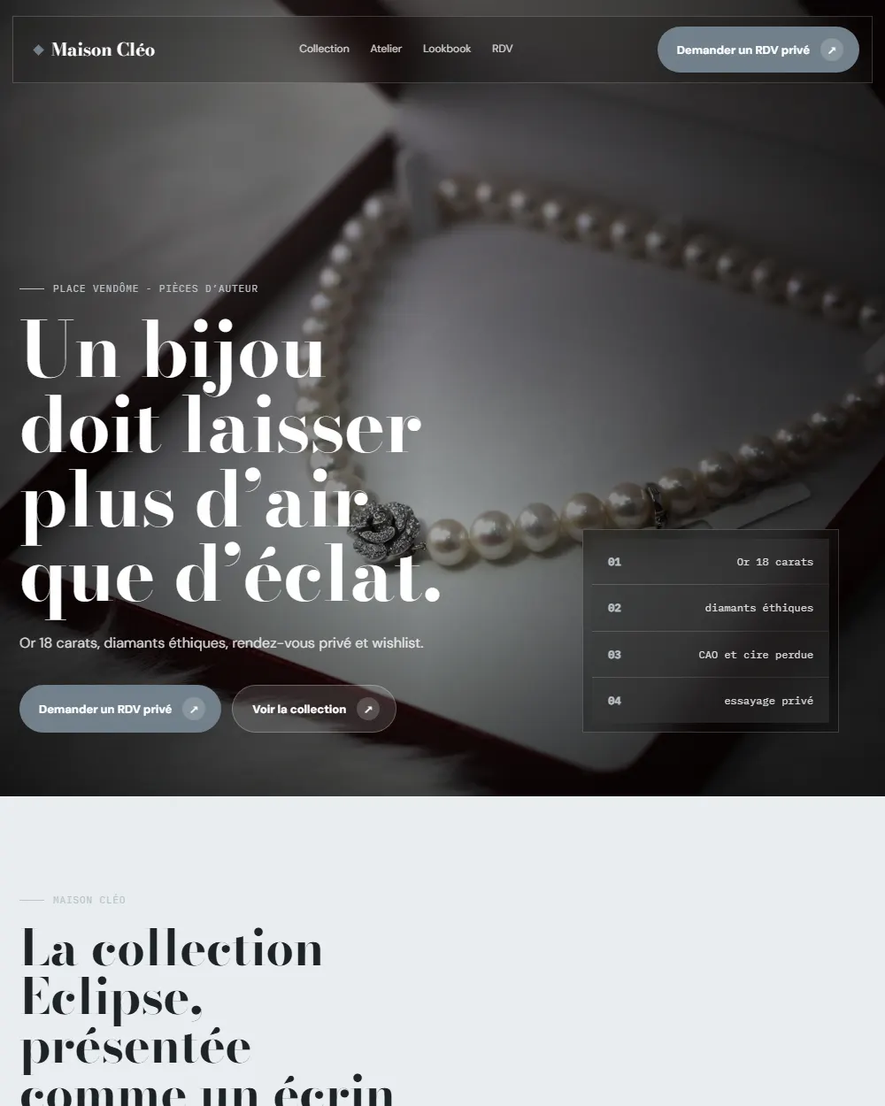 Capture complete du template Maison Cleo