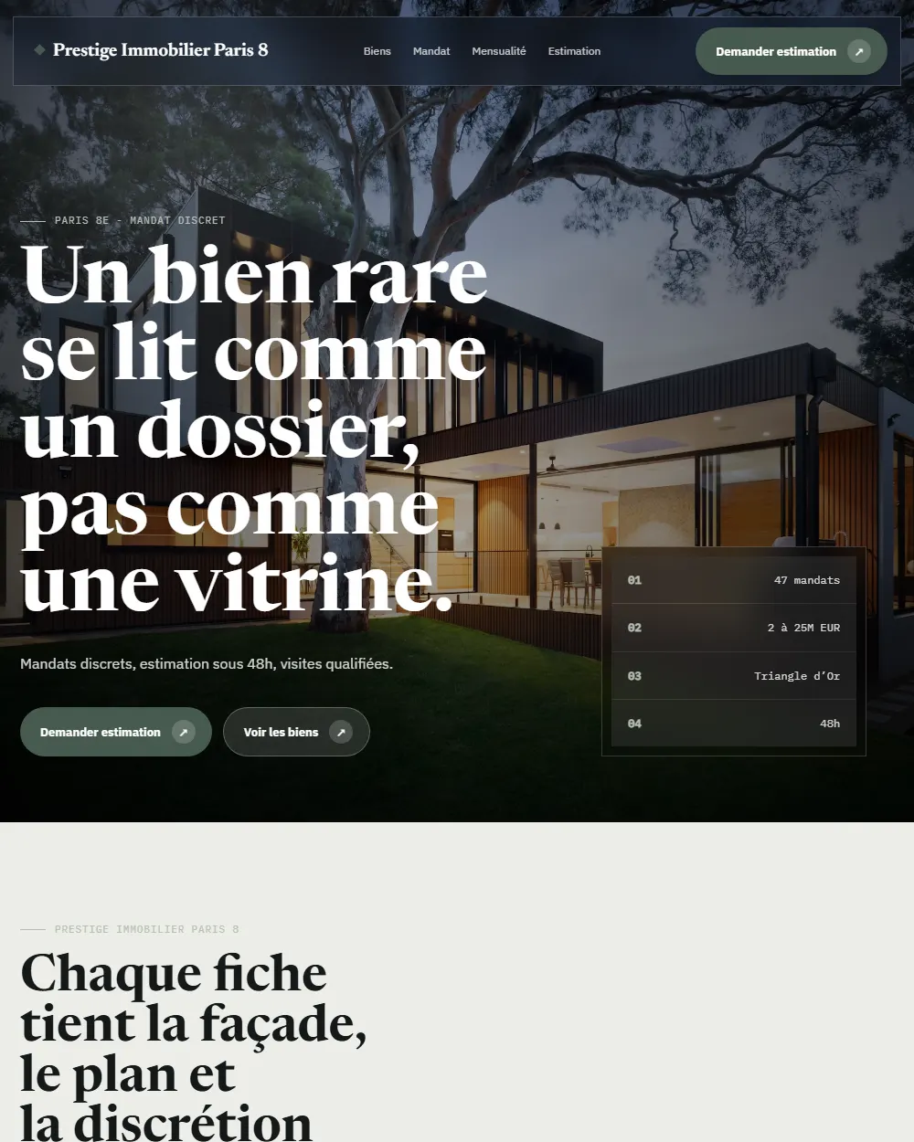Aperçu du projet Prestige Immobilier Paris 8