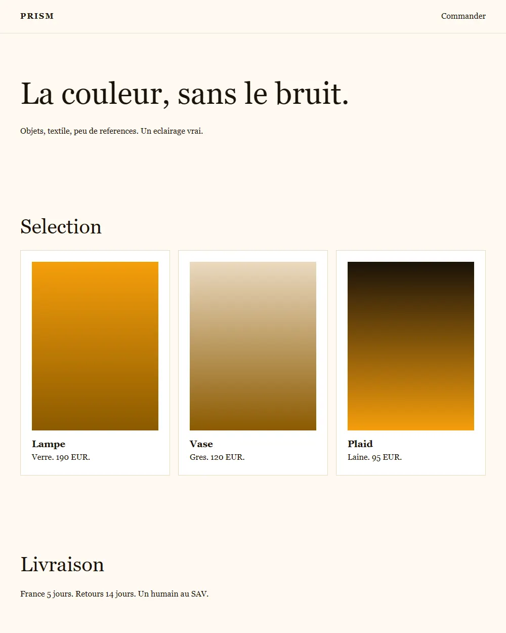 Capture complete du template PRISM