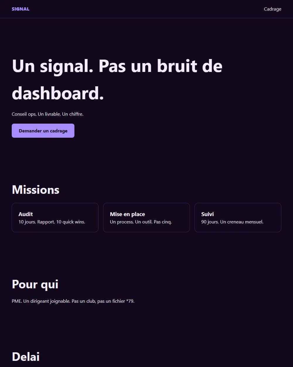 Capture complete du template SIGNAL