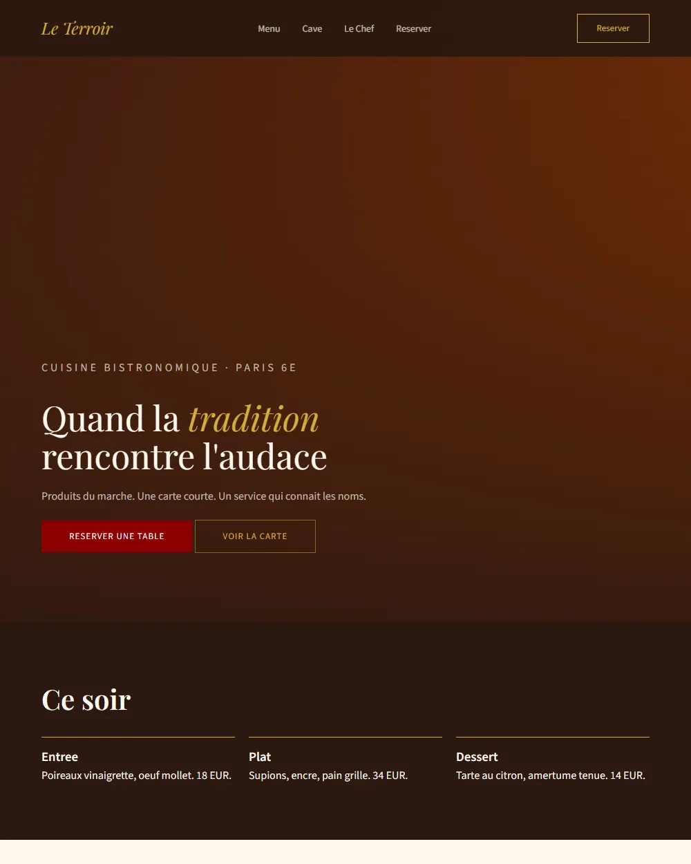 Capture complete du template TERROIR