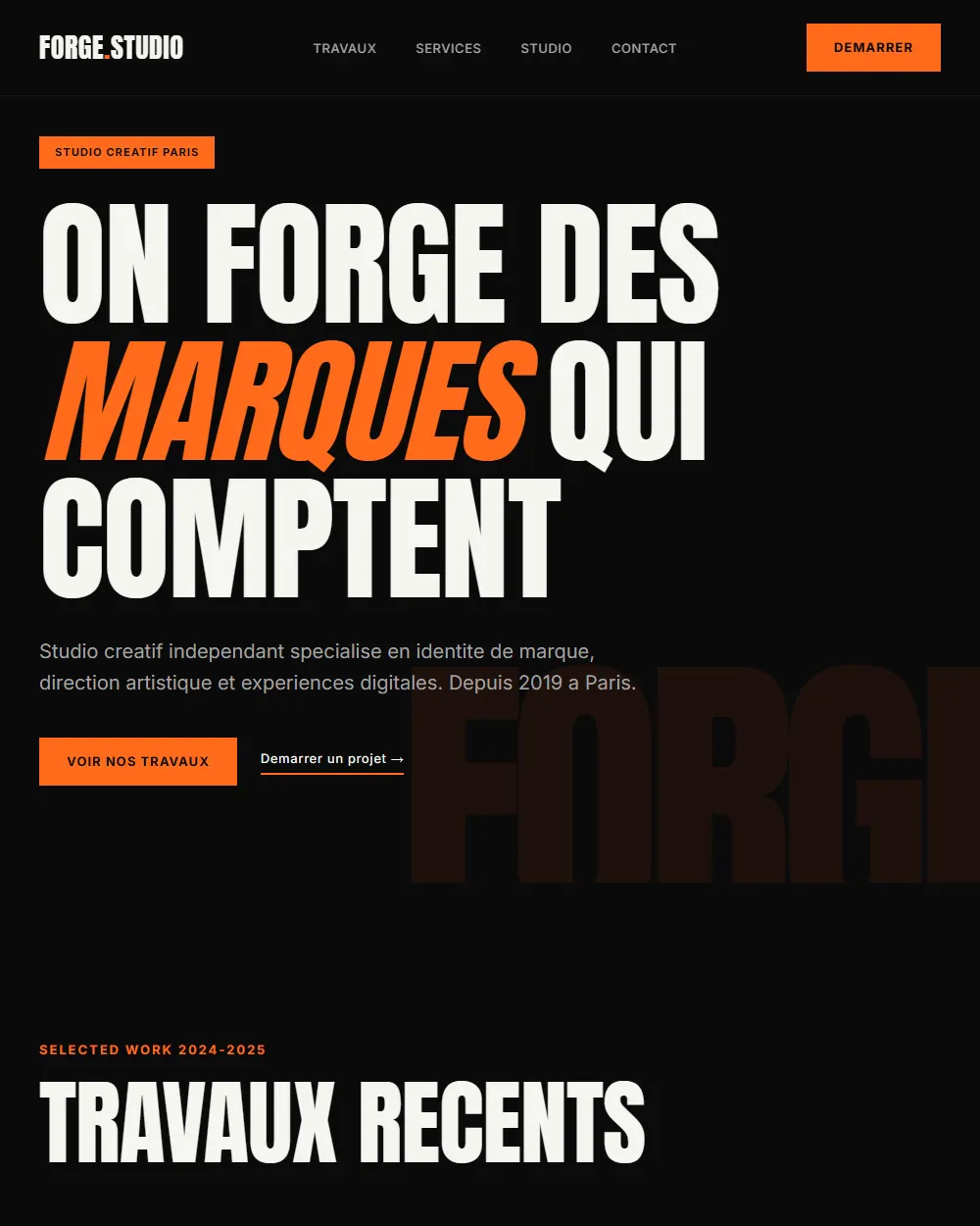 Capture complete du template FORGE V8